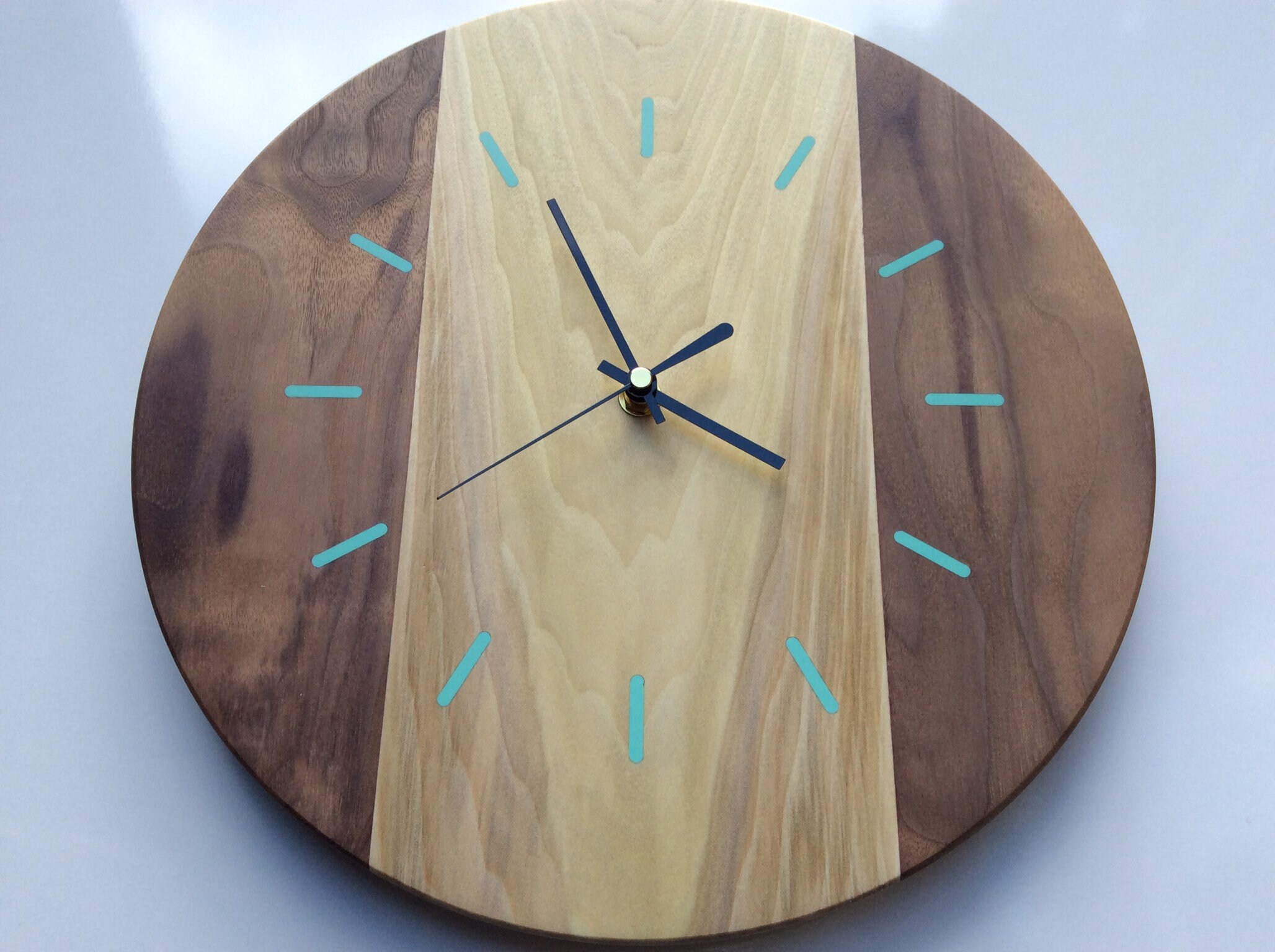 Large Wooden Wall Clock Unusual Wooden Clock Handmade Wooden Etsy