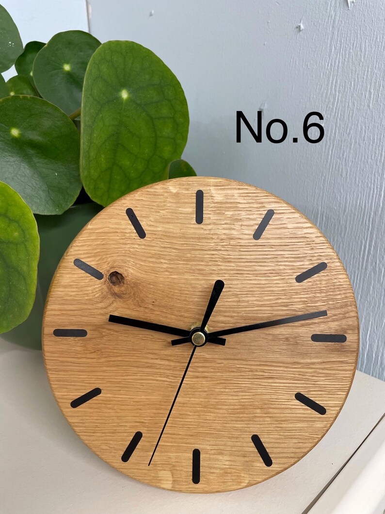 Wooden Desk Clock, English Oak Clock, Oak Mantel Clock, Office Desk Clock, Modern Desk Clock, Mantelpiece Clock, Wood Clock uk. No.6