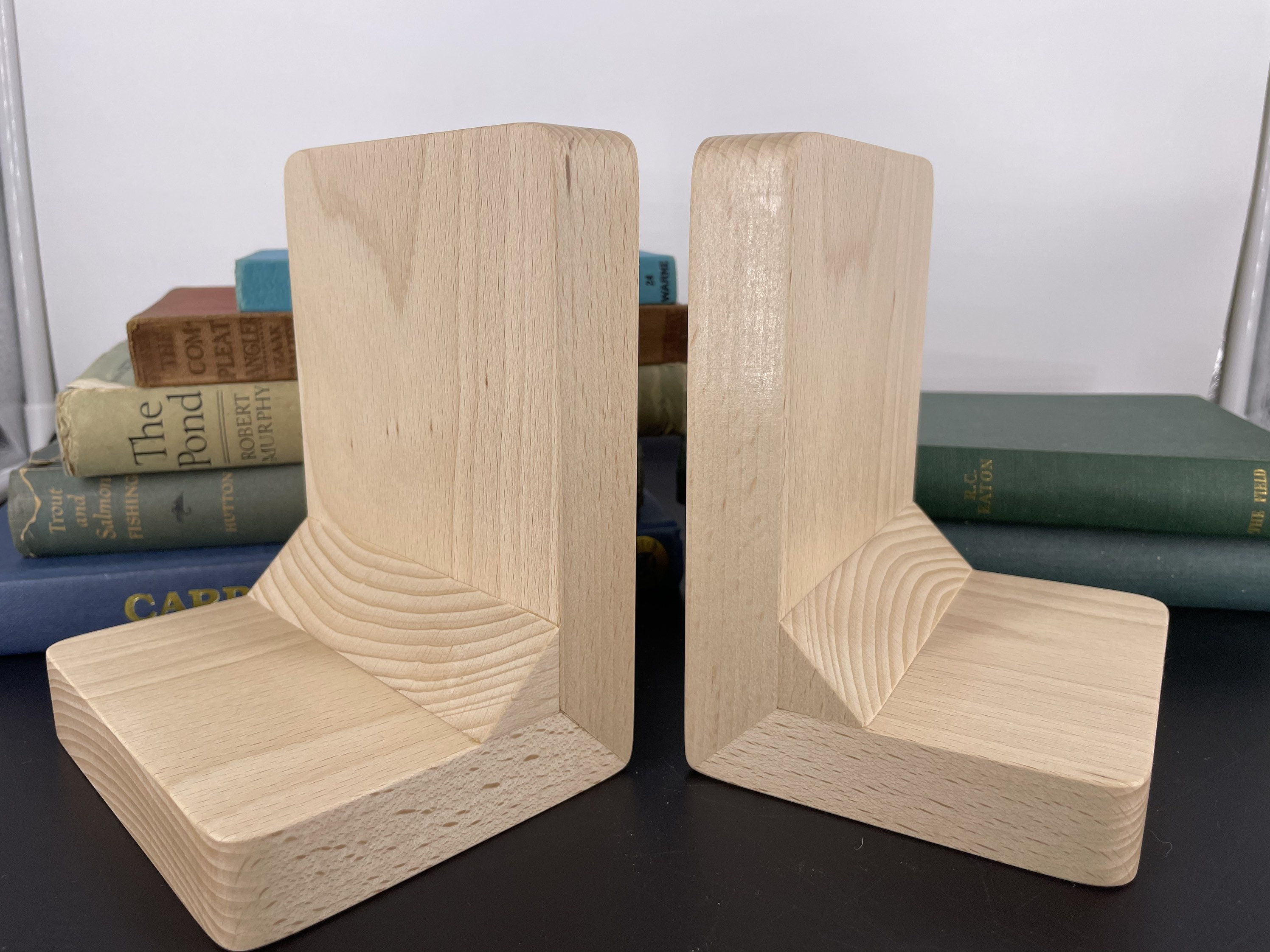 White Beech Wood Bookends Chunky Wooden Bookends Wooden Book Etsy