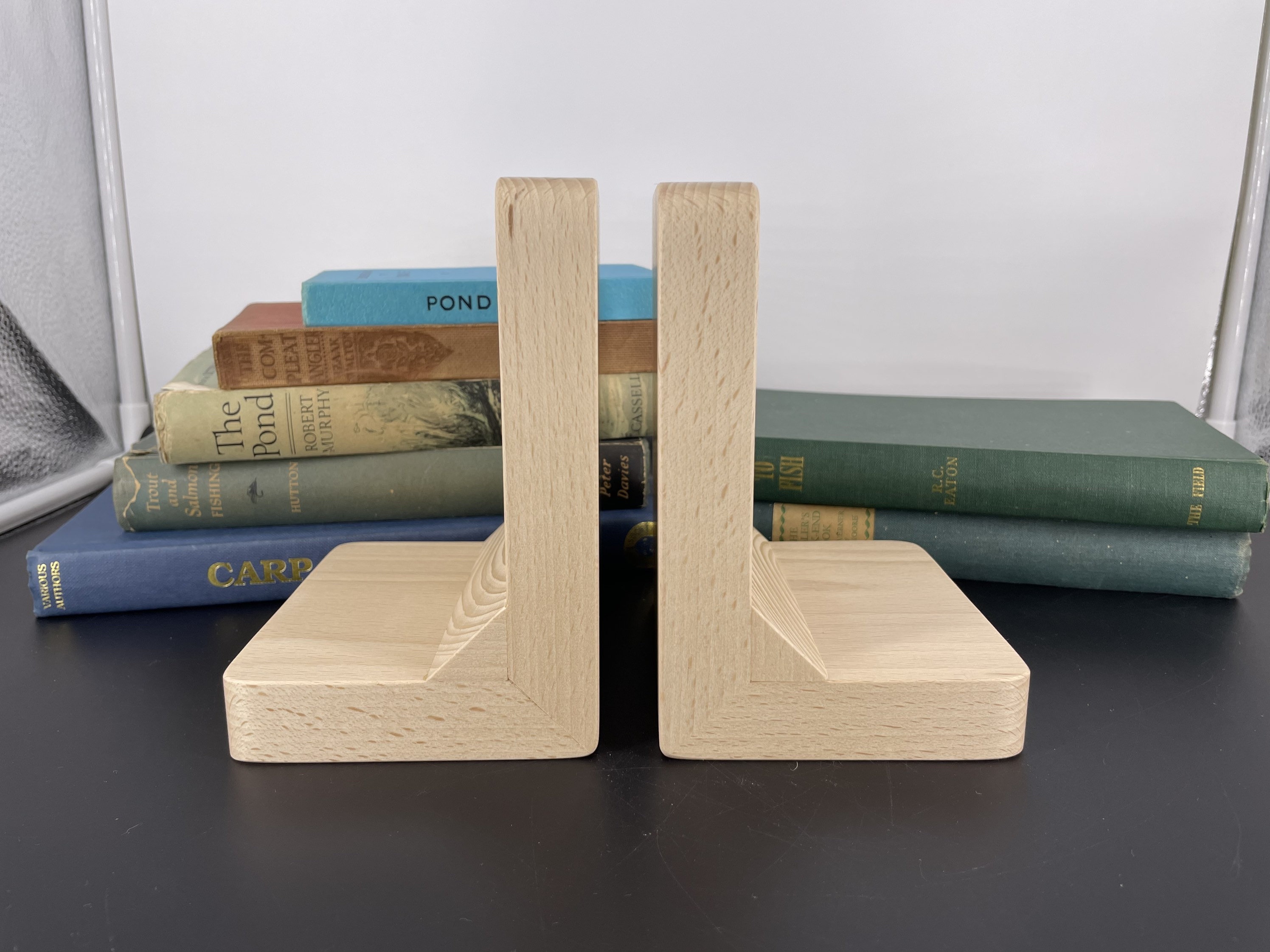 White Beech Wood Bookends Chunky Wooden Bookends Wooden Book Etsy
