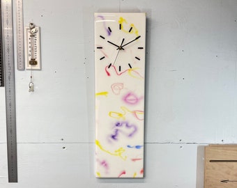 Modern Abstract Resin Wall Clock, Contemporary Wall Clock, Colourful Wall Clock, Modern Clock, Rectangular Wall Clock