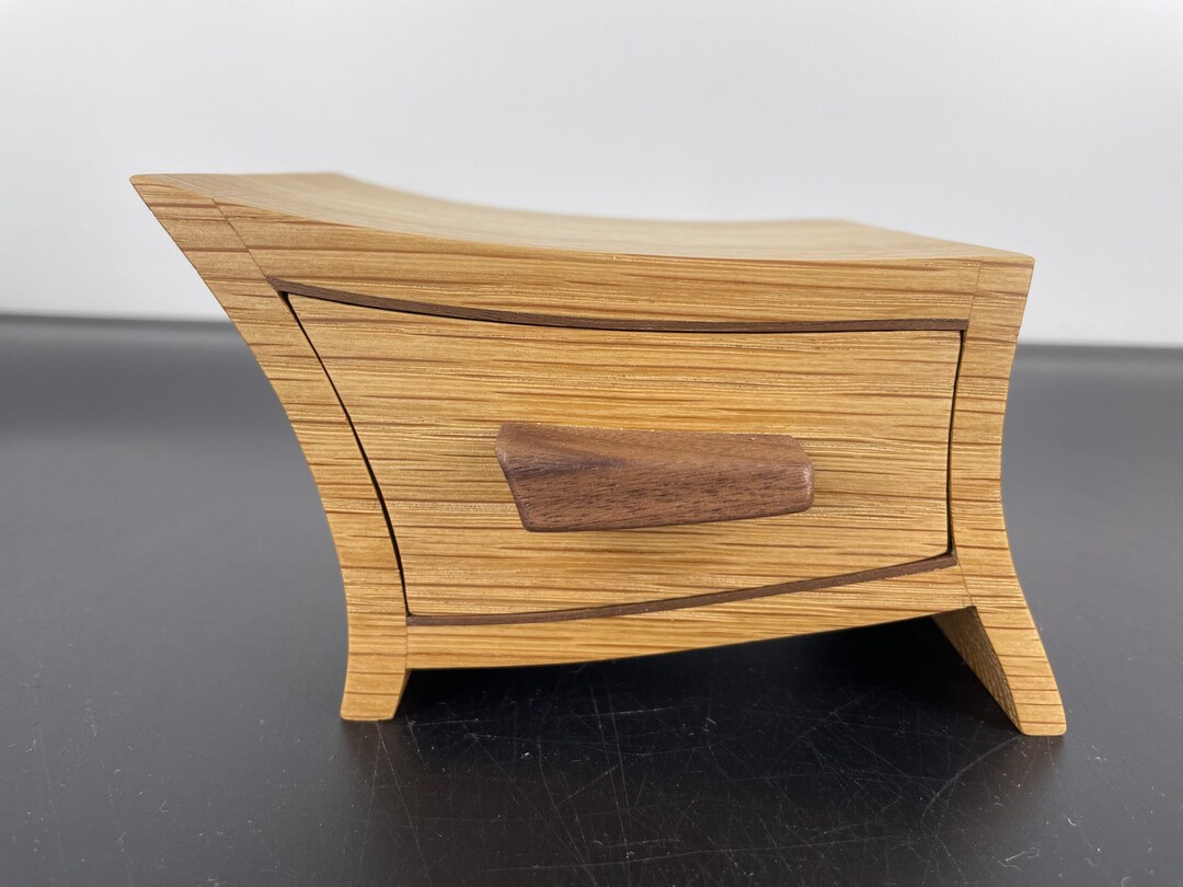 Funky Wooden Jewellery Box With Drawers, Unusual Jewellery Box, Wood