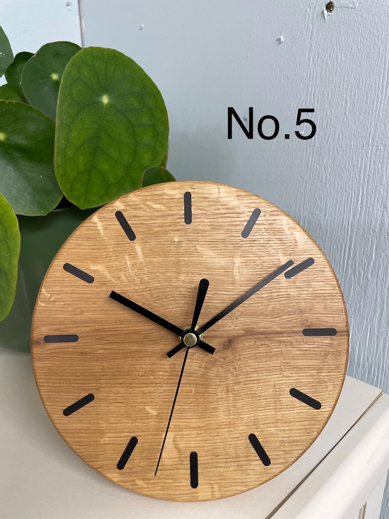 Wooden Desk Clock, English Oak Clock, Oak Mantel Clock, Office Desk Clock, Modern Desk Clock, Mantelpiece Clock, Wood Clock uk. No.5