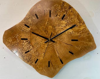 Large Wooden Wall Clock, Silver Birch Wall Clock, Farmhouse Style Wall Clock, Unusual Wood Wall Clock, Rustic Wooden Clocks, wood clock uk