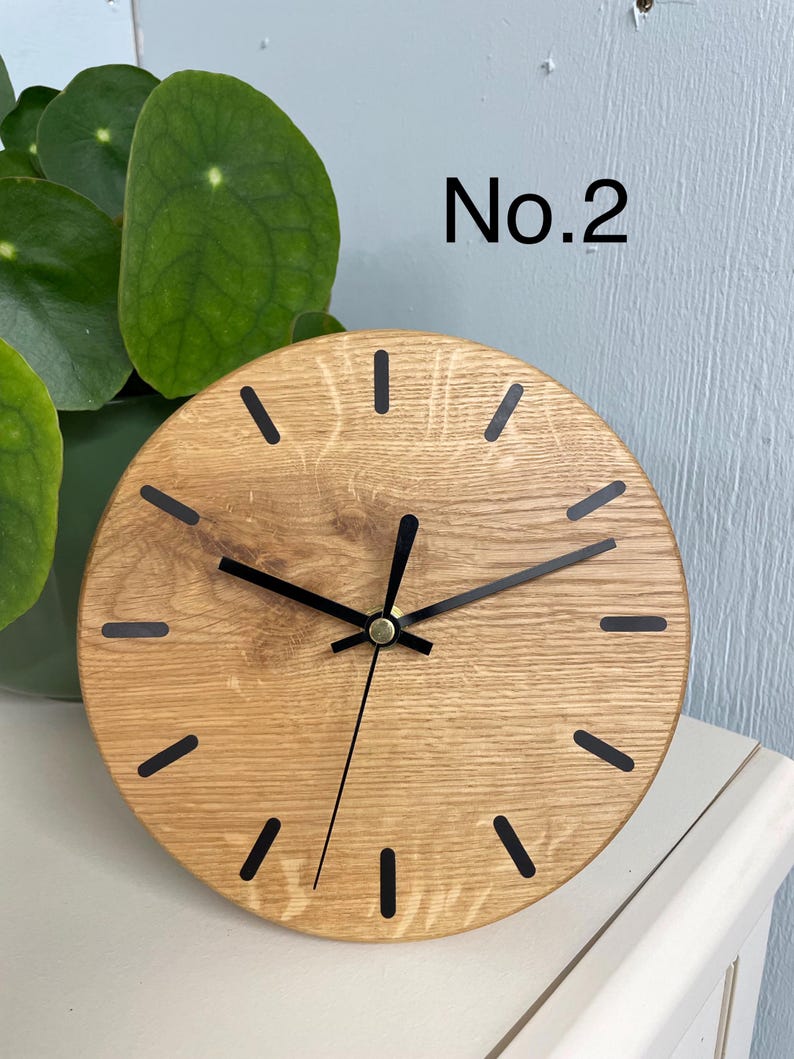 Wooden Desk Clock, English Oak Clock, Oak Mantel Clock, Office Desk Clock, Modern Desk Clock, Mantelpiece Clock, Wood Clock uk. No.2