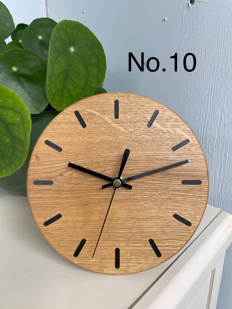 Wooden Desk Clock, English Oak Clock, Oak Mantel Clock, Office Desk Clock, Modern Desk Clock, Mantelpiece Clock, Wood Clock uk. No.10