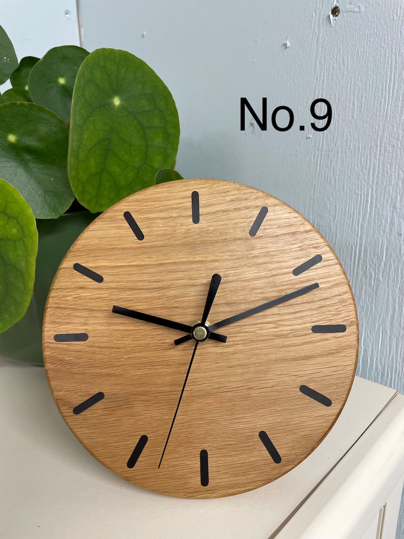 Wooden Desk Clock, English Oak Clock, Oak Mantel Clock, Office Desk Clock, Modern Desk Clock, Mantelpiece Clock, Wood Clock uk. No.9