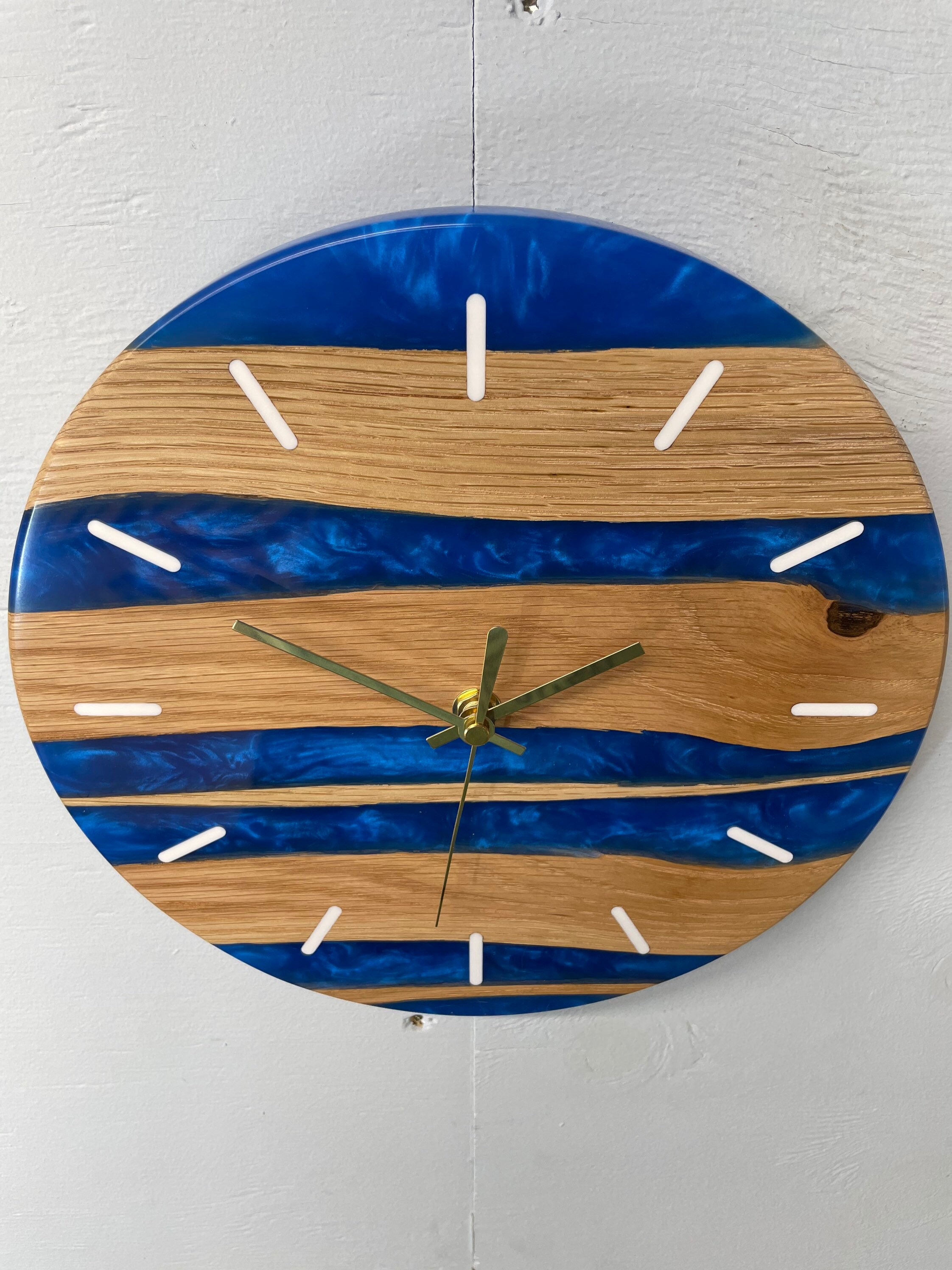 Oak Wall Clock Resin Wall Clock Quirky Wall Clock Modern Etsy UK