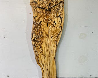 Spalted Silver Birch Live Edge Wooden Wall Clock