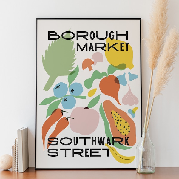 Sample Borough Market Art Print / Borough Market Digital Art Print / Borough Market Minimal Poster / Borough Market Illustration A5A4 Poster