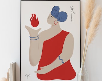 Aries Zodiac Art Print: Horoscope Series