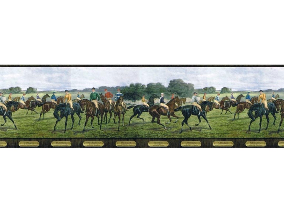 9 in X 15 Ft Prepasted Wallpaper Borders Horses Wall Paper Border