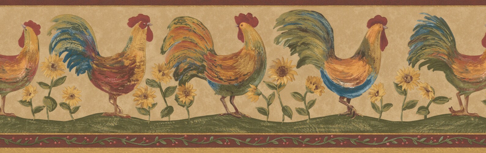 Prepasted Wallpaper Borders Roosters Wallpaper Border Etsy