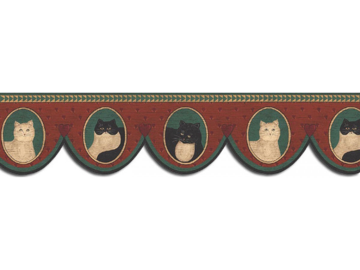 6 7/8 in X 15 Ft Prepasted Wallpaper Borders Cats Wall Paper Etsy