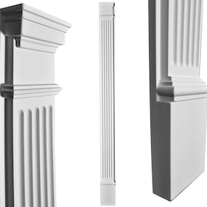 Decorative Column - Flat Column 6-3/4 Inch Wide | Made from Dense Architectural Polyurethane Compound