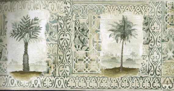 Tropical Palm Tree Wallpaper Border 76491 SP | Etsy