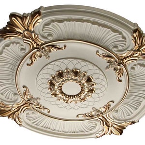 Ceiling Medallion - Ceiling Decorative Medallions for Chandelier - White Polyurethane Medallion - MD-9023 Ceiling Medallion