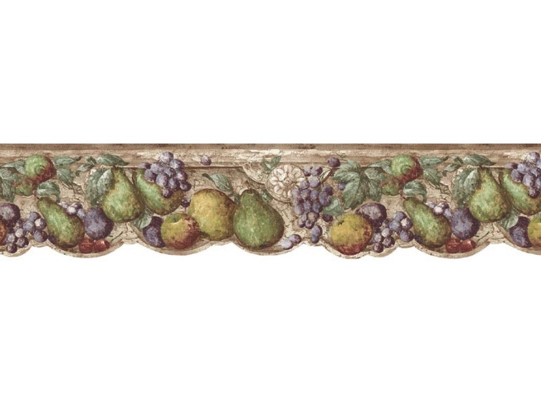 6 5/8 in X 15 Ft Prepasted Wallpaper Borders Fruits Wall Paper Border B75730 Etsy