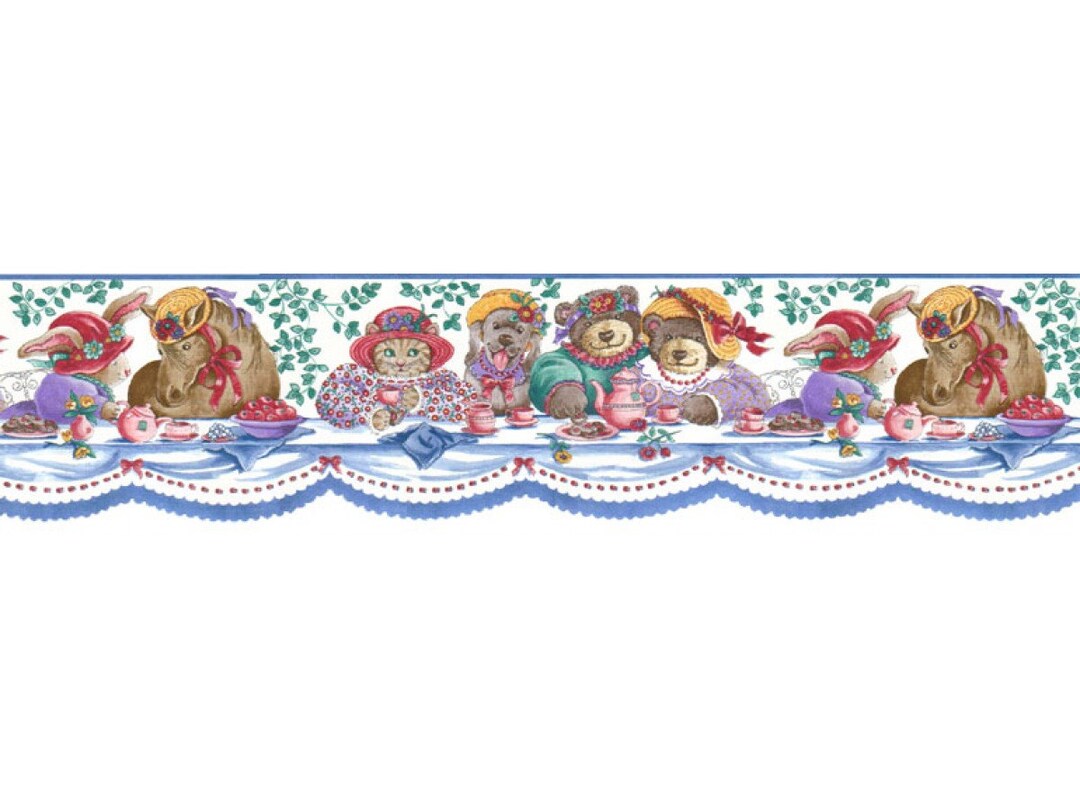 6 5/8 in X 15 Ft Prepasted Wallpaper Borders Animals Wall Paper Border