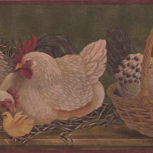 Prepasted Wallpaper Borders Roosters Wallpaper Border Etsy