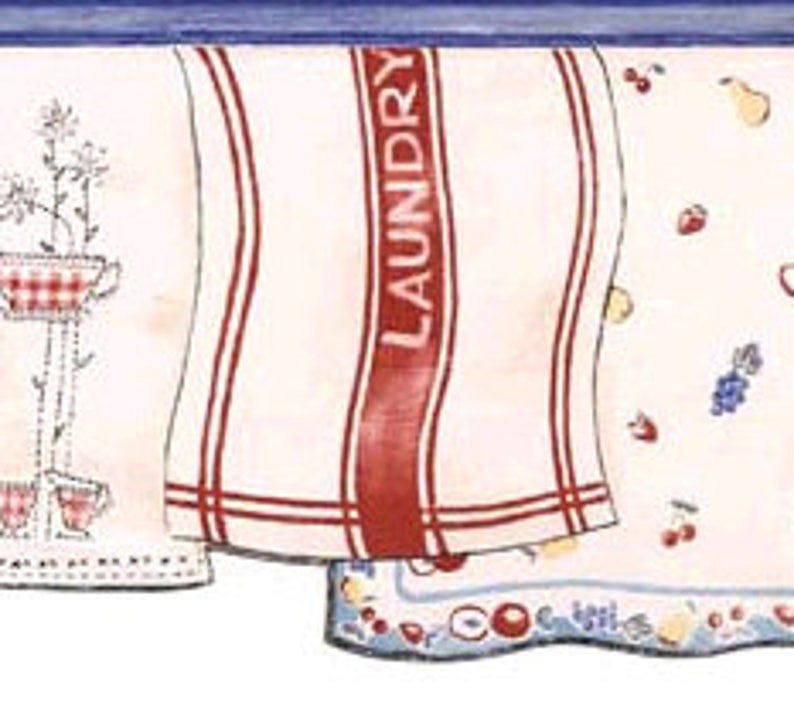 Blue Hanging Laundry Wallpaper Border 5813720 Etsy