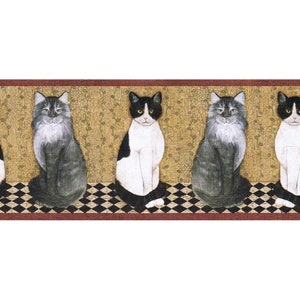 9 in x 15 ft Cats Wallpape Border AFR7103