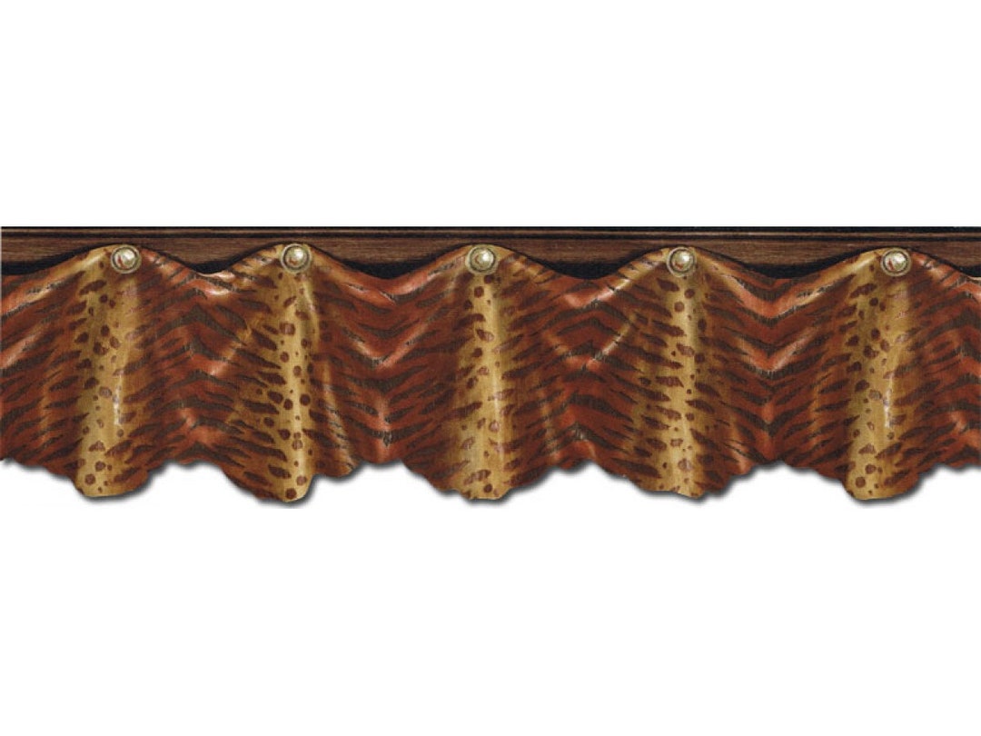 7 1/2 in X 15 Ft Prepasted Wallpaper Borders Animal Print Wall Paper Border ZA30106DC Etsy