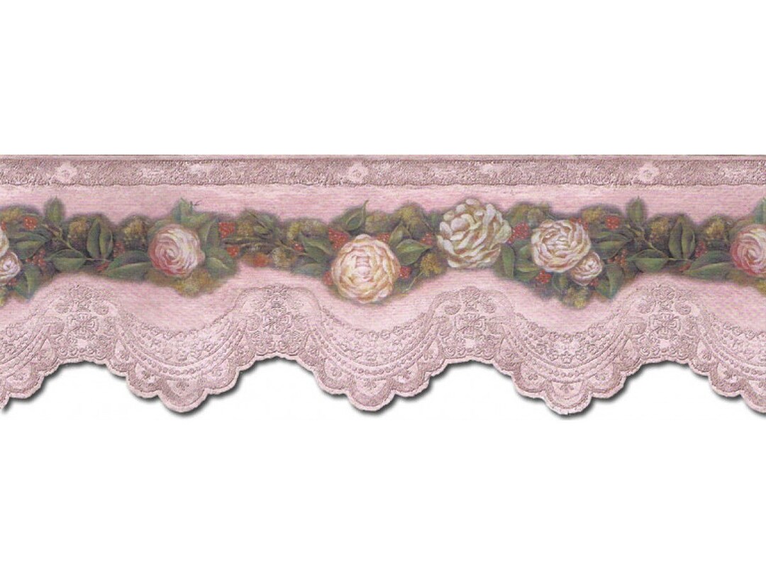 9 in X 15 Ft Prepasted Wallpaper Borders Floral Wall Paper Etsy