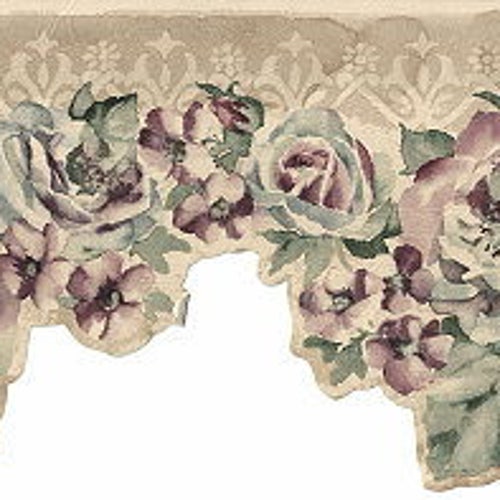 Roses Wallpaper Border 73683 MP Etsy