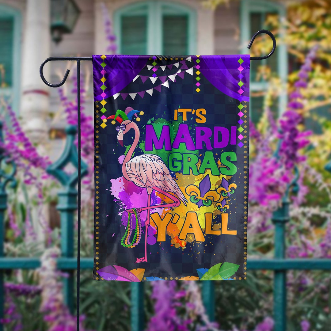 flamingo mardi gras beads