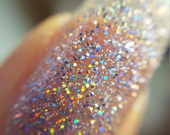 Silver and Pink Holographic Nail Polish 5-Free Handmade Indie Nail Polish Animal Cruelty-Free Classy Cute Gifts for her Palm-Free