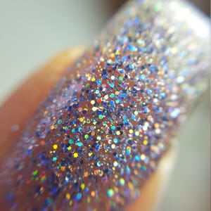Silver and Lavender Holographic Nail Polish 5-Free Handmade Indie Nail Polish Animal Cruelty-Free Classy Cute Gifts for her Palm-Free