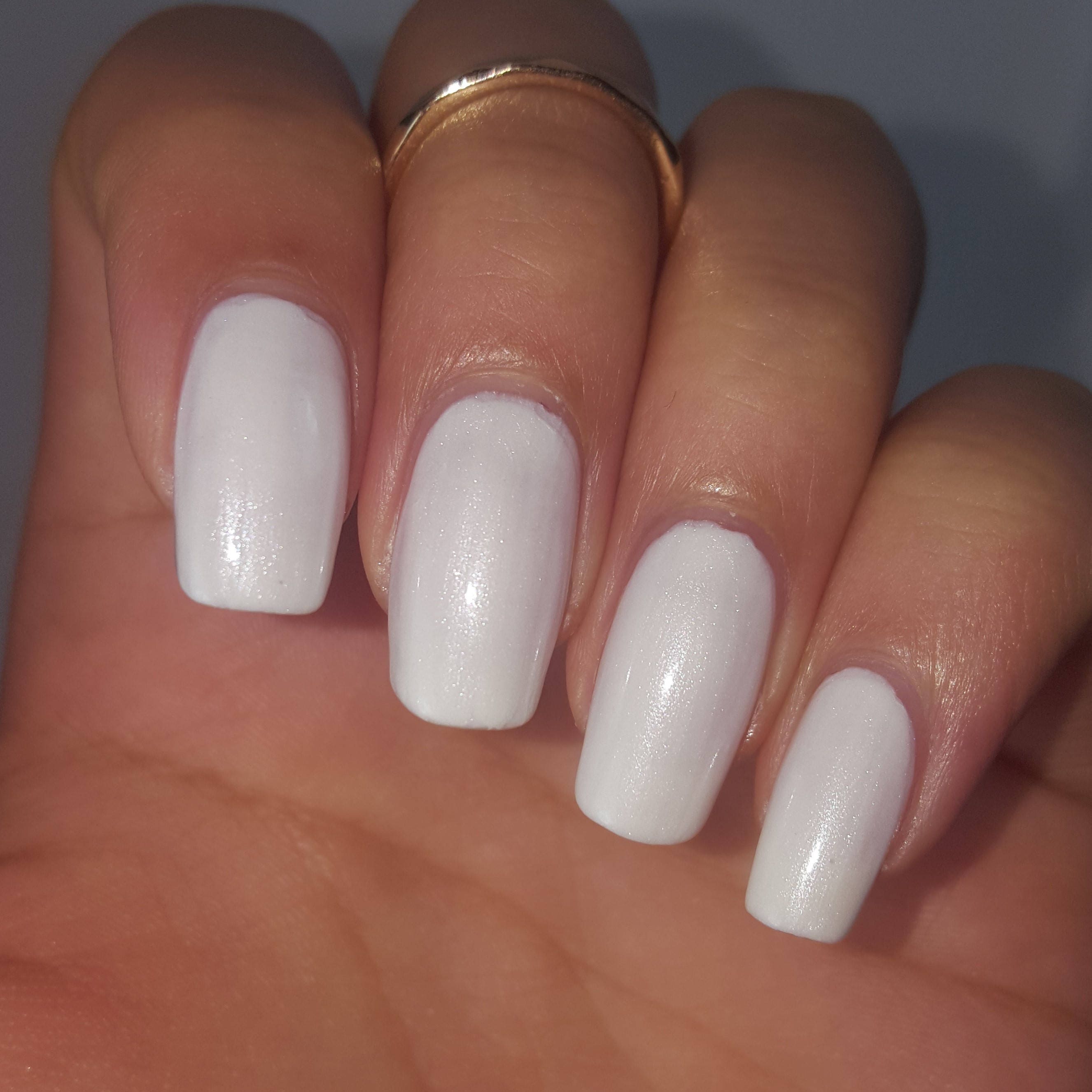 Pearly white acrylic with foil 😍 | Instagram