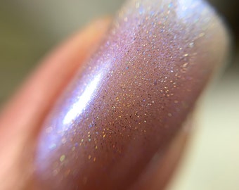 Soft Holographic and Sheer Pink Nail Polish DUO 5-Free Handmade Indie Nail Polish Animal Cruelty-Free Cute Gifts for her Palm-Free