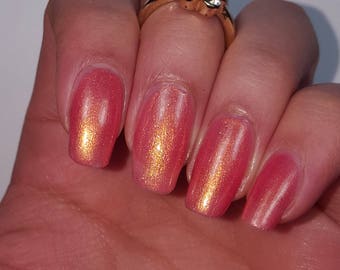 Gold Pink Nail Polish 5-Free Handmade Indie Nail Polish Animal Cruelty-Free Classy Cute Gifts for her Palm-Free