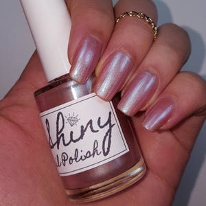 Light Rose Pink Nail Polish 5-Free Handmade Indie Nail Polish Animal Cruelty-Free Classy Cute Gifts for her Palm-Free bild 3