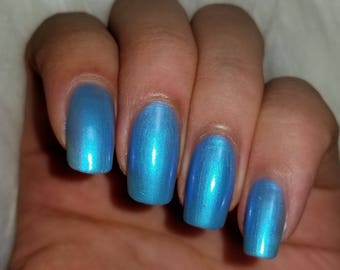 Icy Light Blue Nail Polish 5-Free Handmade Indie Cruelty-Free Vegan Cute Gifts for her Palm-Free