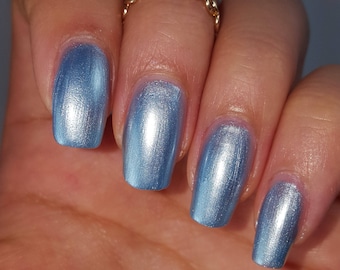 Pearl Blue Nail Polish 5-Free Indie Nail Polish Animal Cruelty-Free Vegan Classy Cute Gifts for her Palm-Free