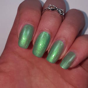 Light Green Nail Polish 5-Free Handmade Indie Nail Polish Animal Cruelty-Free Vegan Classy Cute Gifts For Her Palm-Free