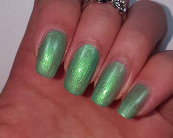 Light Green Nail Polish 5-Free Handmade Indie Nail Polish Animal Cruelty-Free Vegan Classy Cute Gifts For Her Palm-Free