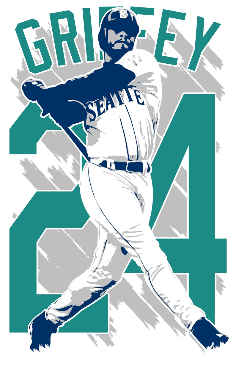KEN GRIFFEY JR. art print Seattle Mariners Free shipping Etsy