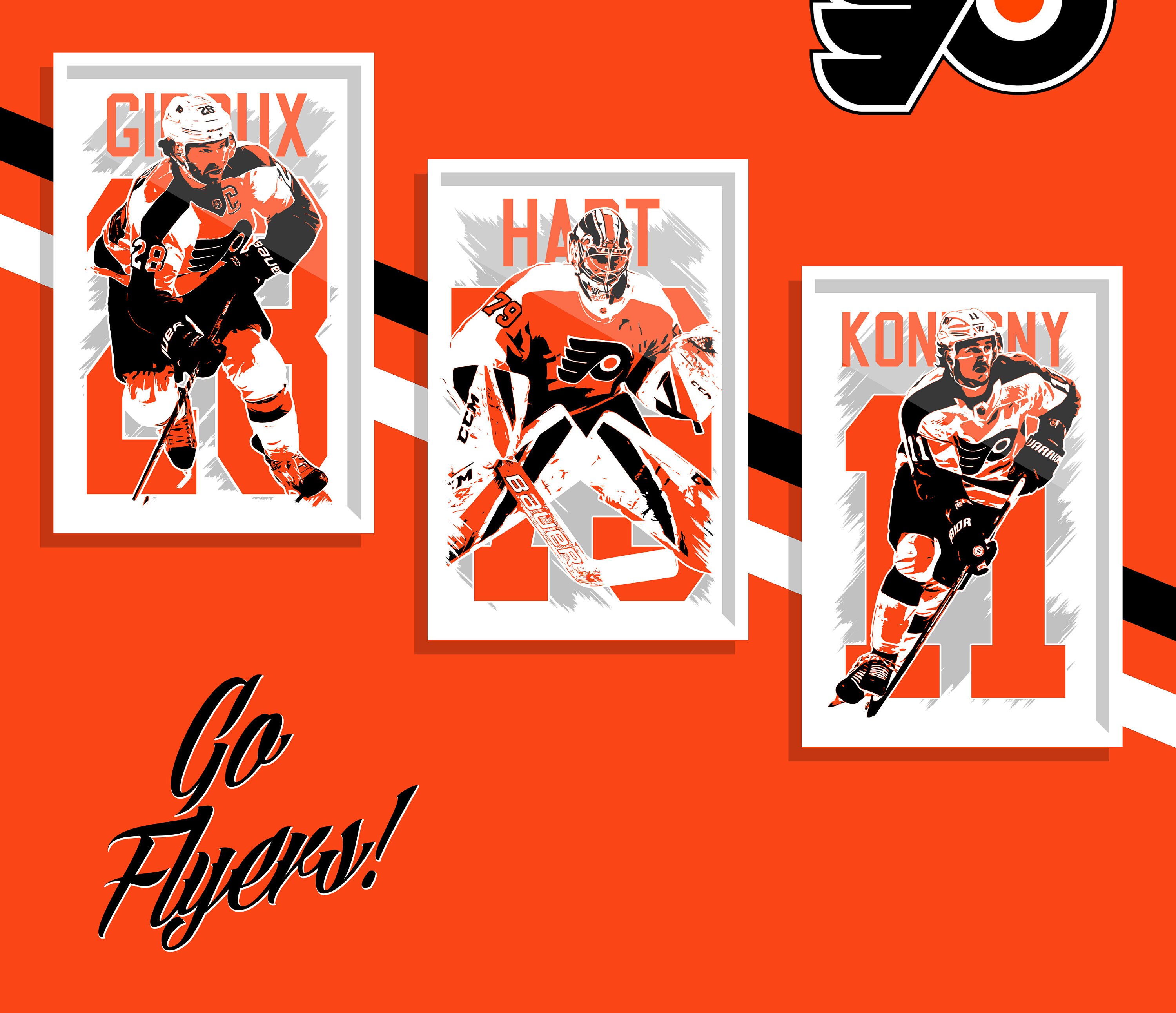 Philadelphia Flyers FAN PACK 3 prints FREE shipping Etsy