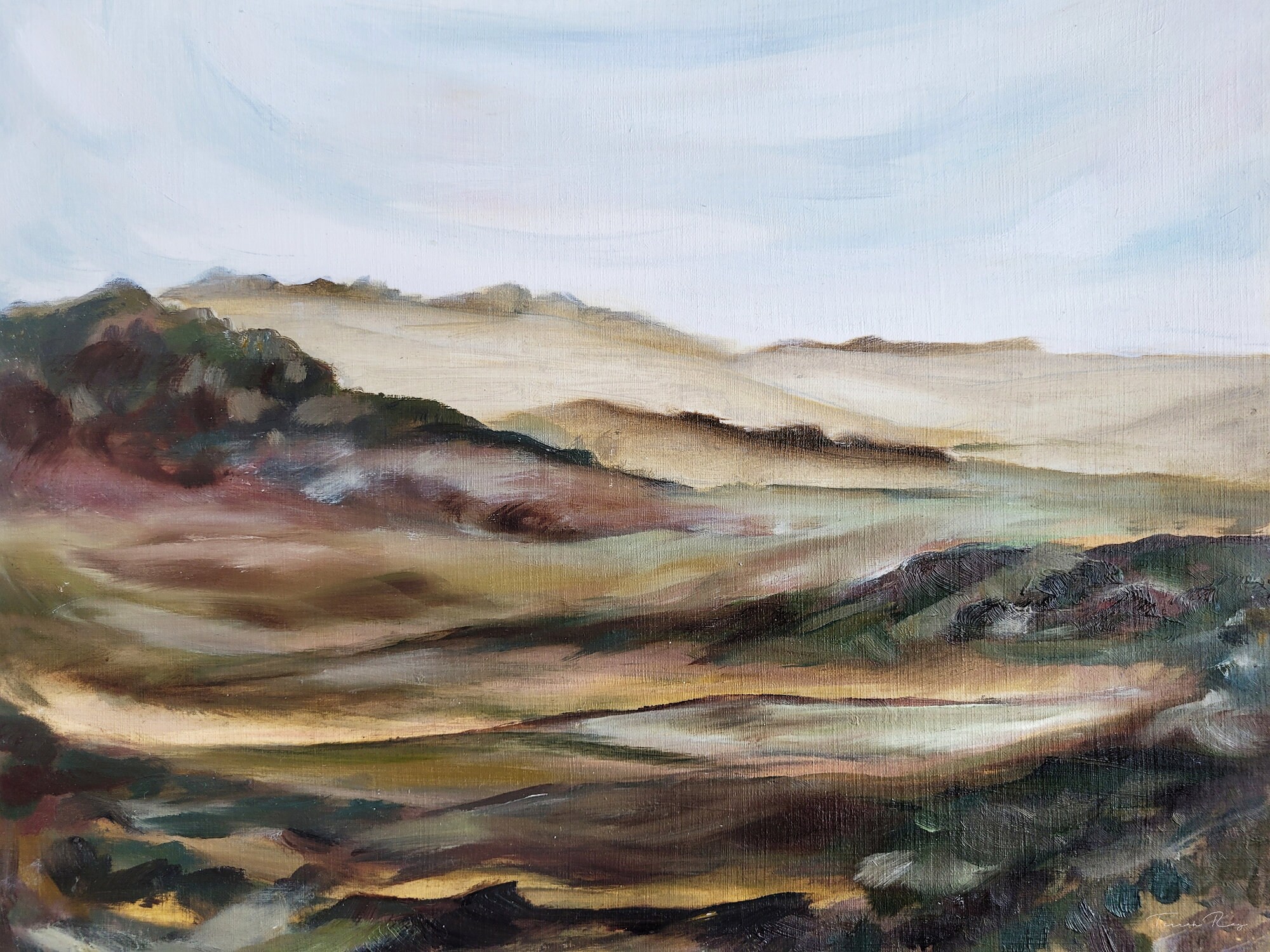 Moody Landscape Print Moody Wall Art Warm Landscape Art Oil Etsy