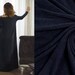 NAVY BLUE Italian Wool Fabric by the Yard Knitted Angora Tricot Viscose Jersey Sweater Knit Mediumweight Soft Natural Luxury Textile DIY