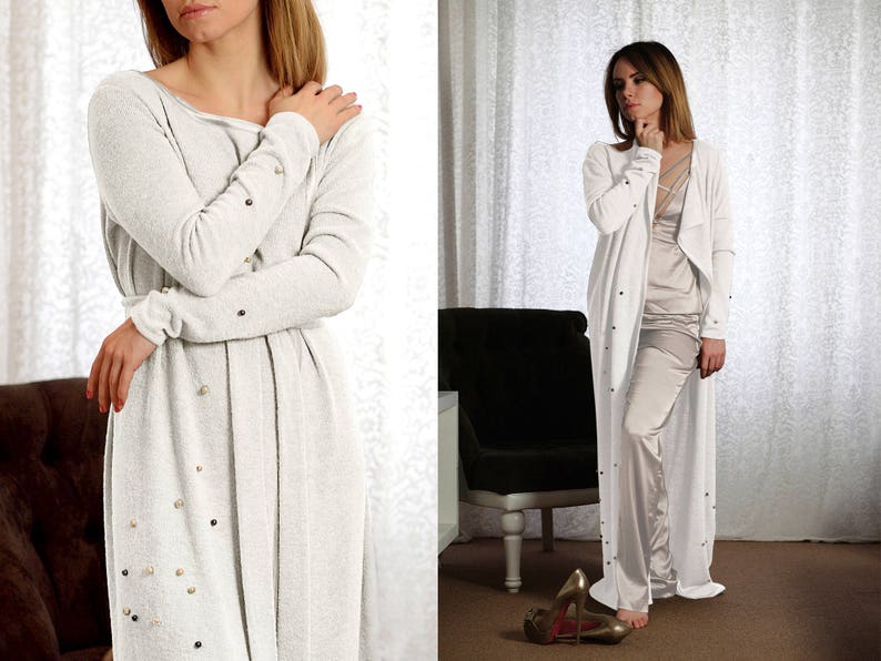 Wedding coat wedding bohemian dress winter wedding dress plus size wool angora coat jacket ivory white long cardigan wrap jacket women gift