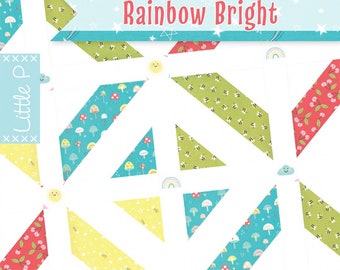 Little P Rainbow Bright Quilt Pattern by Sarah Price for It's Sew Emma Patterns 42 1/2in x 42 1/2in ISE-529 PAPER pattern