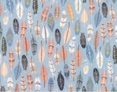 Wild Free Sky feathers on sky blue by Abi Hall for Moda fun forest native american prints for kids, bear fox deer squirrel 35315 15