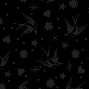 Linework Fairy Flakes Ink Tula Pink for Free Spirit Fabrics PWTP157.INK Sold in HALF yard increments