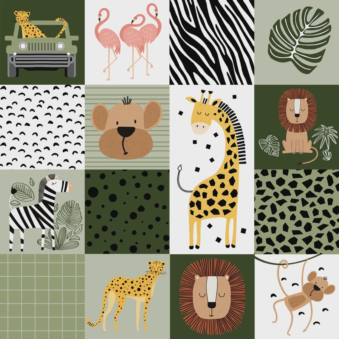 Safari Guide Patch Wild Safari 6in Wild Safari Patch Multi by JJ Design House for 3 Wishes ...