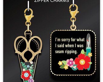 Moda Fabrics Zipper Pulls by Cathe Holden Scissor and Sorry for What I Said... CH192